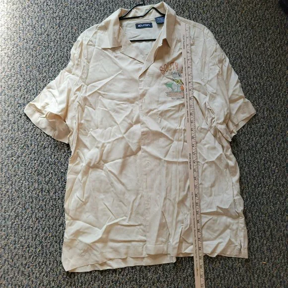 Vintage Puritan Mid-Century Modern Design Tiki Bar Florida Beach Shirt Size L